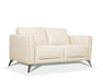 Malaga Cream Leather Loveseat - U&U Home Budget Furniture (Carteret, NJ)