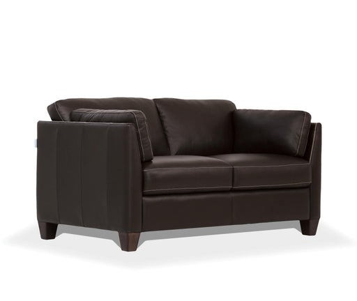 Matias Chocolate Leather Loveseat - U&U Home Budget Furniture (Carteret, NJ)