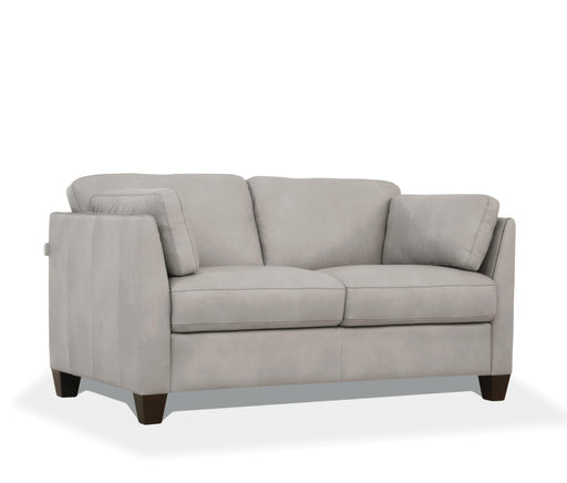 Matias Dusty White Leather Loveseat - U&U Home Budget Furniture (Carteret, NJ)
