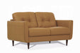 Radwan Camel Leather Loveseat - U&U Home Budget Furniture (Carteret, NJ)