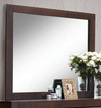 Acme Oberreit Mirror in Walnut 25794 - U&U Home Budget Furniture (Carteret, NJ)