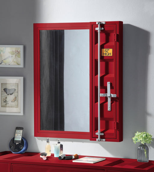 Cargo Red Vanity Mirror - U&U Home Budget Furniture (Carteret, NJ)