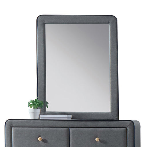 Valda Light Gray Fabric Mirror - U&U Home Budget Furniture (Carteret, NJ)