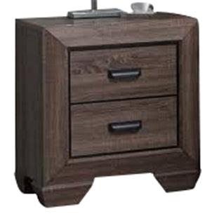 Acme Lyndon Nightstand in Weathered Gray Grain 26023 - U&U Home Budget Furniture (Carteret, NJ)