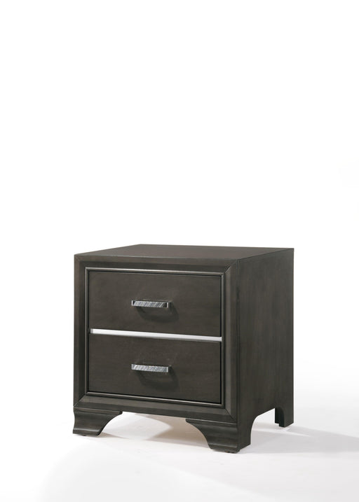Carine II Gray Nightstand - U&U Home Budget Furniture (Carteret, NJ)