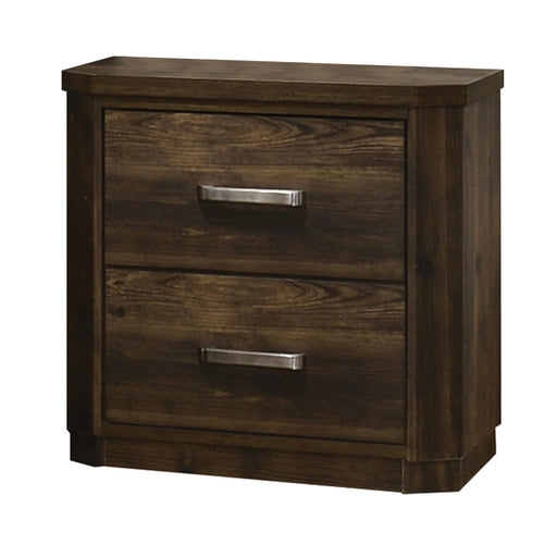 Elettra Rustic Walnut Nightstand - U&U Home Budget Furniture (Carteret, NJ)
