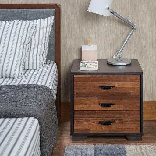 Eloy Walnut & Espresso Accent Table - U&U Home Budget Furniture (Carteret, NJ)