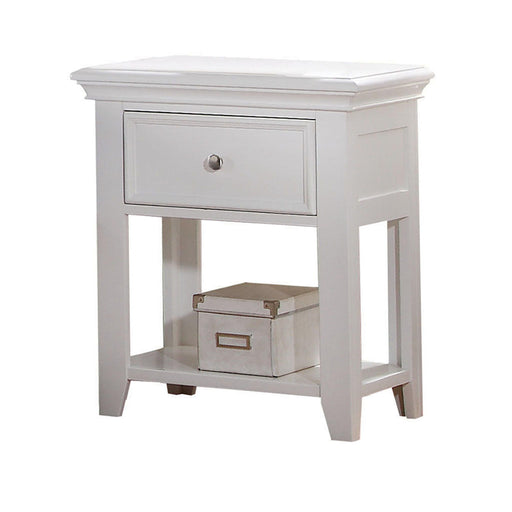 Lacey White Nightstand (1 DRAWER) - U&U Home Budget Furniture (Carteret, NJ)