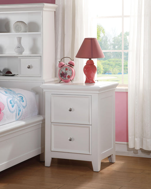 Lacey White Nightstand (2 DRAWERS) - U&U Home Budget Furniture (Carteret, NJ)