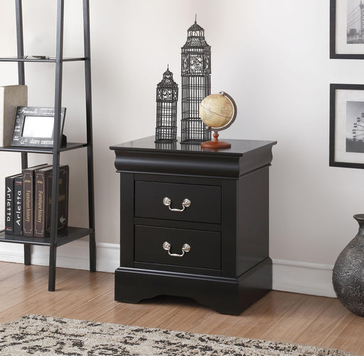 Louis Philippe III Black Nightstand - U&U Home Budget Furniture (Carteret, NJ)