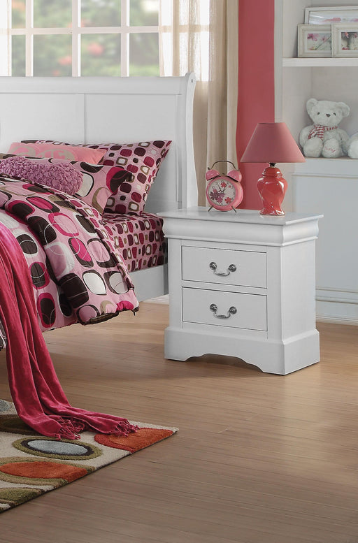 Louis Philippe III White Nightstand - U&U Home Budget Furniture (Carteret, NJ)