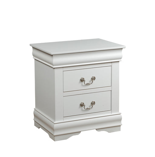 Louis Philippe White Nightstand - U&U Home Budget Furniture (Carteret, NJ)