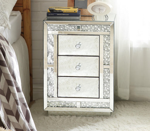 Mallika Mirrored & Faux Crystals Accent Table - U&U Home Budget Furniture (Carteret, NJ)