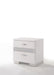 Naima II White High Gloss Nightstand - U&U Home Budget Furniture (Carteret, NJ)