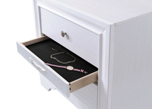 Naima White Nightstand - U&U Home Budget Furniture (Carteret, NJ)