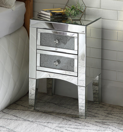 Nowles Mirrored & Faux Stones Accent Table - U&U Home Budget Furniture (Carteret, NJ)