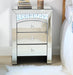 Nysa Mirrored & Faux Crystals Accent Table (LED) - U&U Home Budget Furniture (Carteret, NJ)