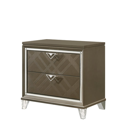 Skylar Dark Champagne Nightstand - U&U Home Budget Furniture (Carteret, NJ)