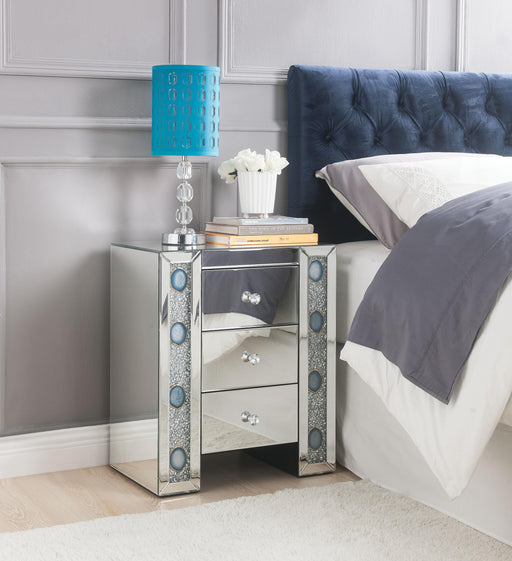 Sonia Mirrored & Faux Agate Accent Table - U&U Home Budget Furniture (Carteret, NJ)