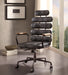 Calan Vintage Black Top Grain Leather Office Chair - U&U Home Budget Furniture (Carteret, NJ)