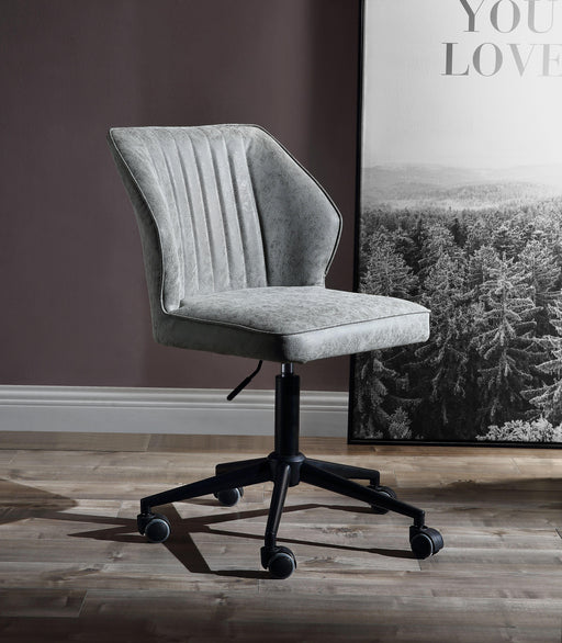 Pakuna Vintage Gray PU & Black Office Chair - U&U Home Budget Furniture (Carteret, NJ)