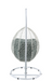 Simona Green Fabric & White Wicker Patio Swing Chair with Stand - U&U Home Budget Furniture (Carteret, NJ)