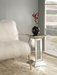 Nysa Mirrored & Faux Crystals Pedestal Stand - U&U Home Budget Furniture (Carteret, NJ)