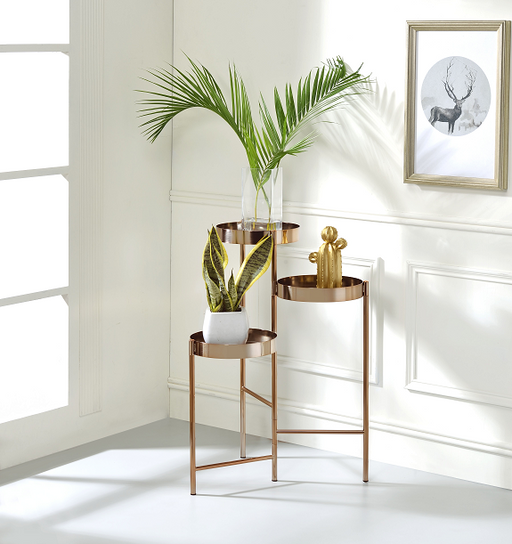 Namid Gold Plant Stand - U&U Home Budget Furniture (Carteret, NJ)