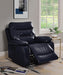 Aashi Navy Leather-Gel Match Recliner (Motion) - U&U Home Budget Furniture (Carteret, NJ)