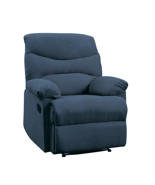 Arcadia Blue Woven Fabric Recliner (Motion) - U&U Home Budget Furniture (Carteret, NJ)