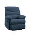 Arcadia Blue Woven Fabric Recliner (Motion) - U&U Home Budget Furniture (Carteret, NJ)