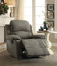 Bina Gray Polished Microfiber Recliner (Motion) - U&U Home Budget Furniture (Carteret, NJ)