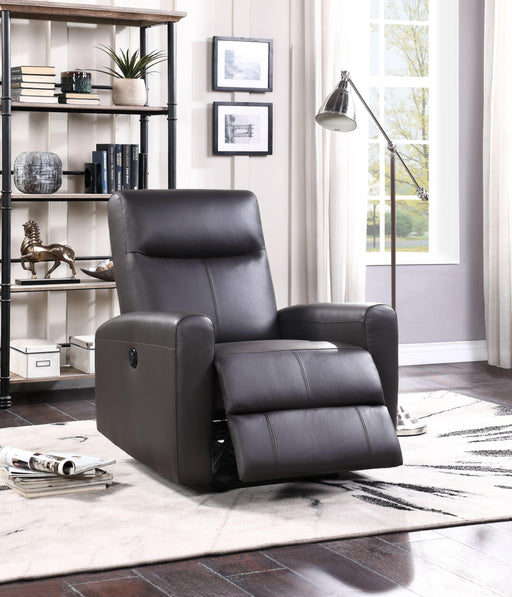 Blane Brown Top Grain Leather Match Recliner (Power Motion) - U&U Home Budget Furniture (Carteret, NJ)