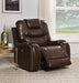Braylon Brown PU Recliner (Power Motion) - U&U Home Budget Furniture (Carteret, NJ)
