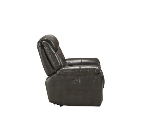 Imogen Gray Leather-Aire Recliner (Power Motion) - U&U Home Budget Furniture (Carteret, NJ)