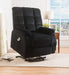 Ipompea Black Velvet Recliner w/Power Lift & Massage - U&U Home Budget Furniture (Carteret, NJ)