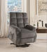 Ipompea Gray Velvet Recliner w/Power Lift & Massage - U&U Home Budget Furniture (Carteret, NJ)