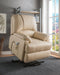 Ixora Beige PU Recliner w/Power Lift & Massage - U&U Home Budget Furniture (Carteret, NJ)