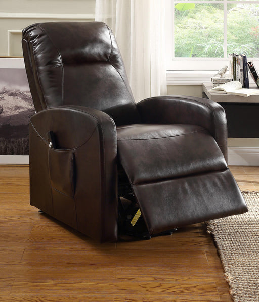 Kasia Espresso PU Recliner w/Power Lift - U&U Home Budget Furniture (Carteret, NJ)