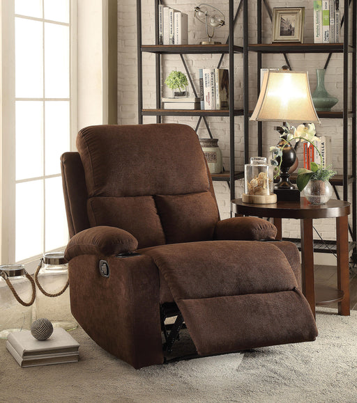 Rosia Chocolate Velvet Recliner (Motion) - U&U Home Budget Furniture (Carteret, NJ)