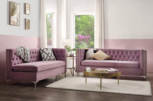 Rhett Purple Velvet Sectional Sofa - U&U Home Budget Furniture (Carteret, NJ)
