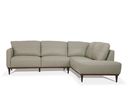 Tampa Airy Green Leather Sectional Sofa - U&U Home Budget Furniture (Carteret, NJ)