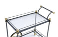 Cyrus Black/Gold & Clear Glass Serving Cart - U&U Home Budget Furniture (Carteret, NJ)