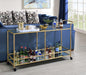 Kenda Clear Glass, Mirrored & Gold Serving Cart - U&U Home Budget Furniture (Carteret, NJ)