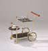Lacy Gold Plated & Black Glass Serving Cart - U&U Home Budget Furniture (Carteret, NJ)