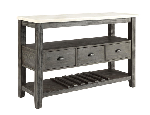Merel White Marble & Gray Oak Server - U&U Home Budget Furniture (Carteret, NJ)