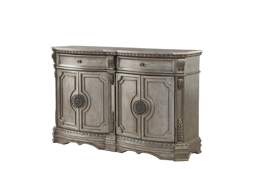 Northville Antique Silver Server (MARBLE TOP) - U&U Home Budget Furniture (Carteret, NJ)