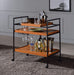 Oaken Honey Oak & Black Serving Cart - U&U Home Budget Furniture (Carteret, NJ)