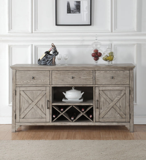 Rocky Gray Oak Server - U&U Home Budget Furniture (Carteret, NJ)