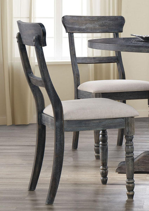 Acme Furniture Wallace Side Chair in Light Brown and Weathered Gray (Set of 2) 74642 - U&U Home Budget Furniture (Carteret, NJ)